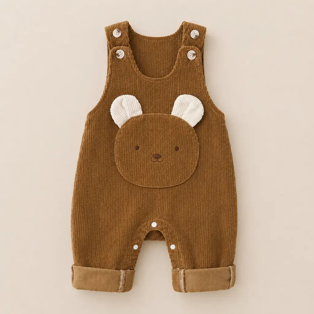 Bruno Latzhose – Baby Cord-Latzhose mit Bärenmotiv