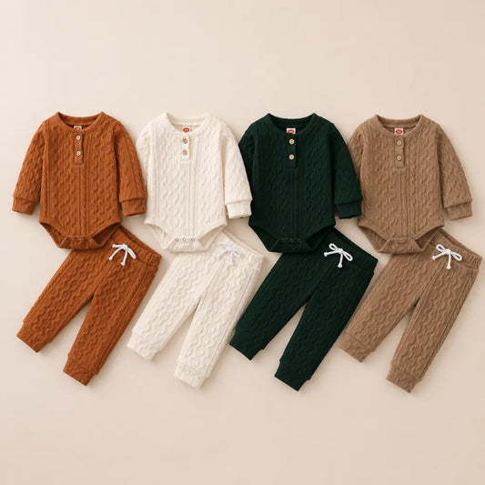Maple Knit Set - Baby Strampler & Hose im Knit-Look
