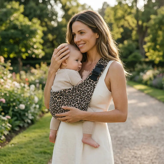 Needella CozyCarry Hüfttrage im Leopardenmuster – Baby ergonomisch und bequem im Alltag tragen