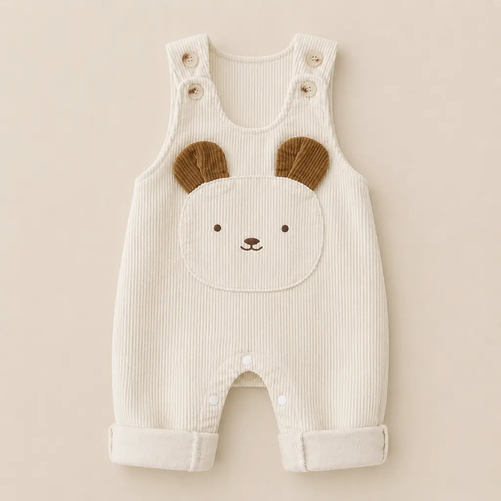 Bruno Latzhose – Baby Cord-Latzhose mit Bärenmotiv