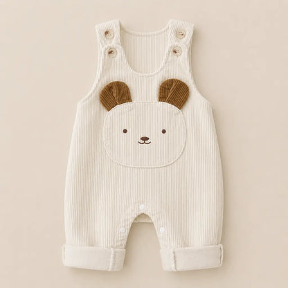 Bruno Latzhose – Baby Cord-Latzhose mit Bärenmotiv