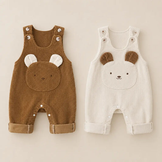 Bruno Latzhose – Baby Cord-Latzhose mit Bärenmotiv