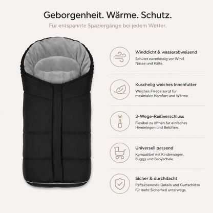 CozyWrap - Warmer Kinderwagen-Fußsack mit Fleece