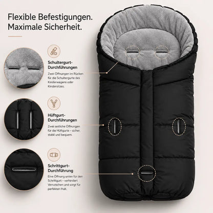 CozyWrap - Warmer Kinderwagen-Fußsack mit Fleece
