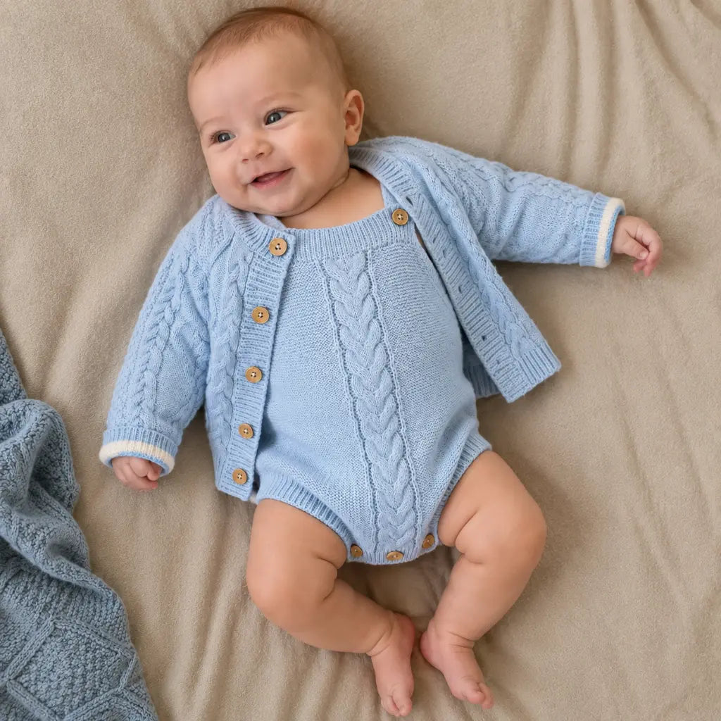 Elio Strampler - Gestrickter Baby Strampler