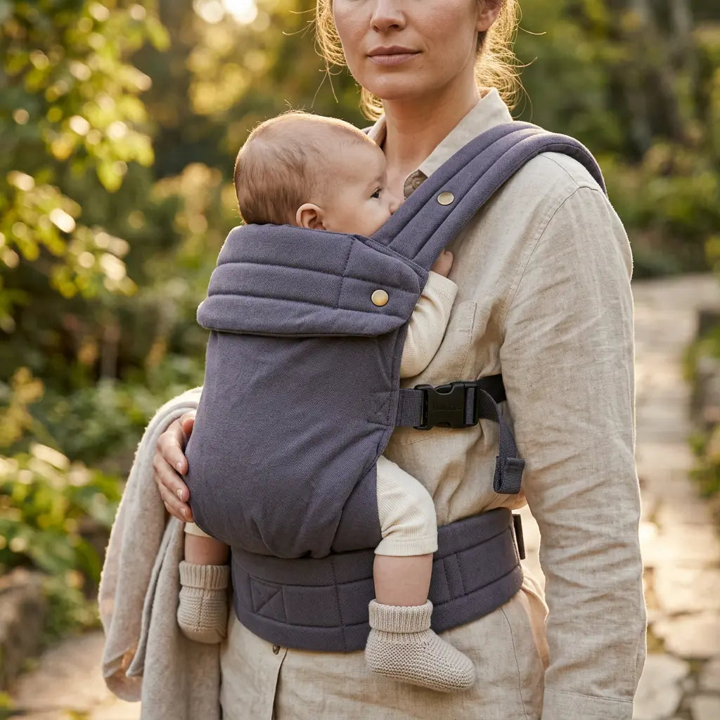 Needella Huggle Babytrage Dunkelblau – edles Design und hoher Komfort