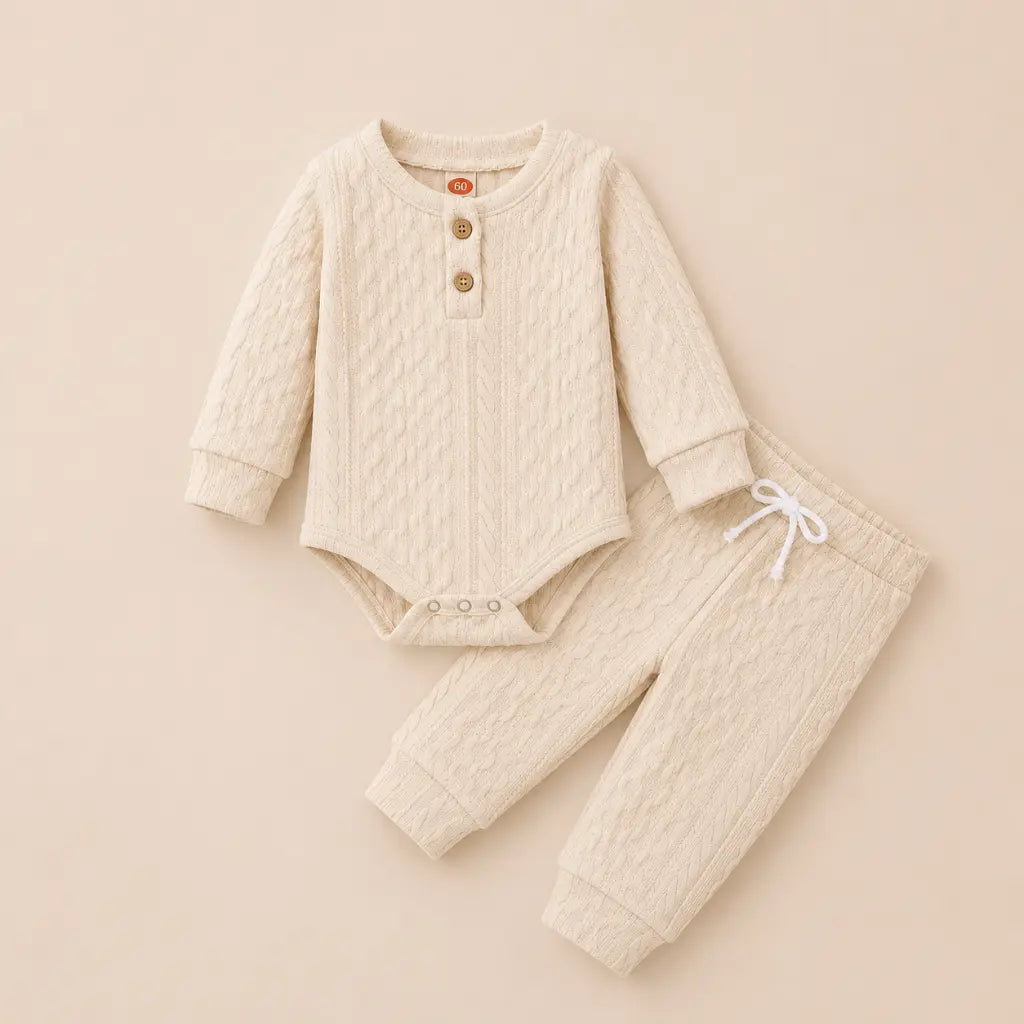 Maple Knit Set - Baby Strampler & Hose im Knit-Look