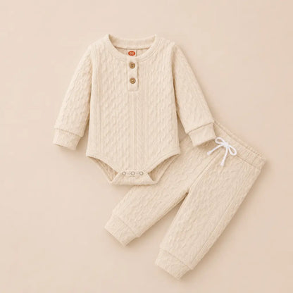 Maple Knit Set - Baby Strampler & Hose im Knit-Look