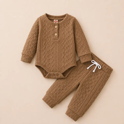 Maple Knit Set - Baby Strampler & Hose im Knit-Look