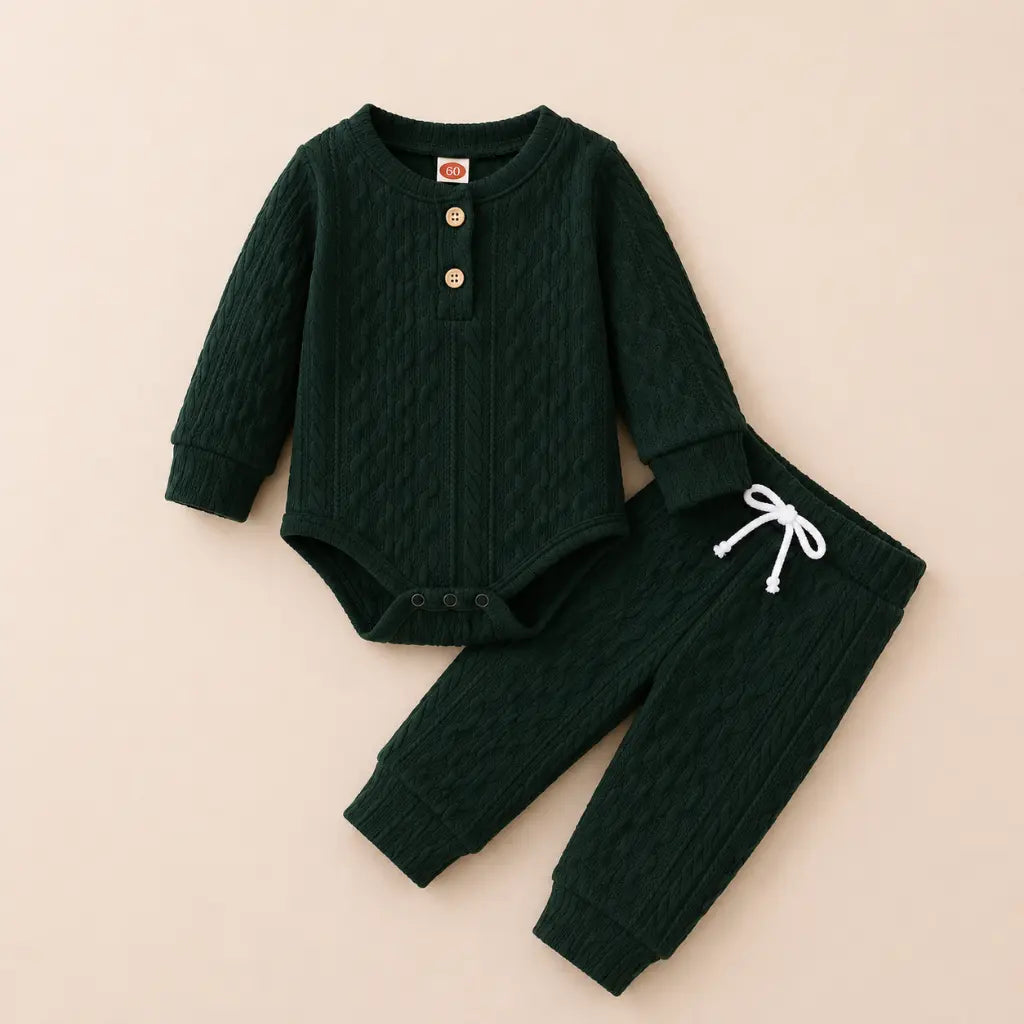 Maple Knit Set - Baby Strampler & Hose im Knit-Look