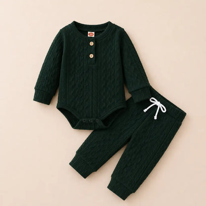 Maple Knit Set - Baby Strampler & Hose im Knit-Look