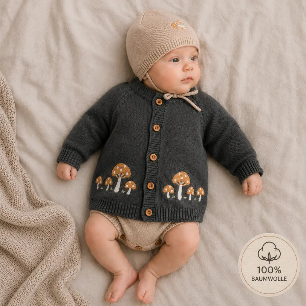 Milo Cardigan - Gestrickter Baby Cardigan aus 100% Baumwolle