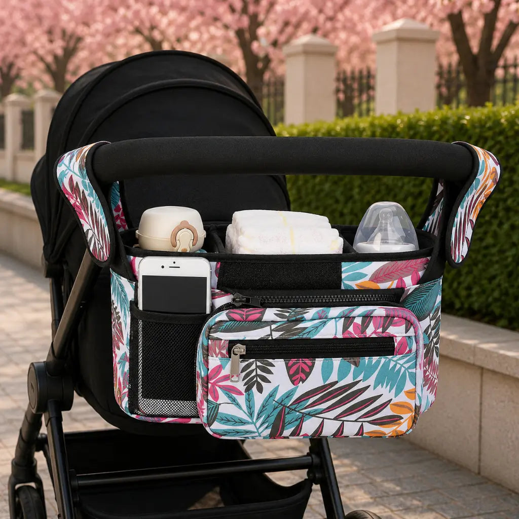 Pocket (gemustert) – Kinderwagen Organizer für unterwegs