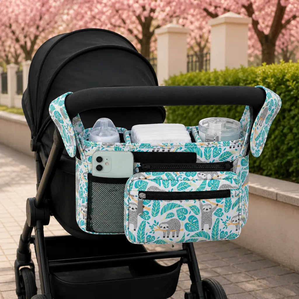 Pocket (gemustert) – Kinderwagen Organizer für unterwegs