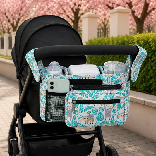 Pocket (gemustert) – Kinderwagen Organizer für unterwegs