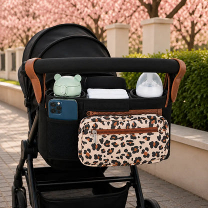 Pocket (gemustert) – Kinderwagen Organizer für unterwegs