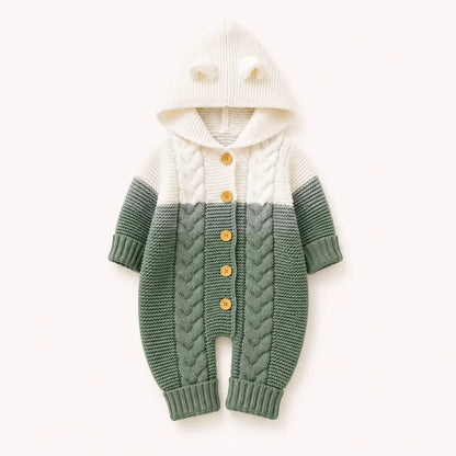 Willow Overall – Baby Strickoverall mit Kapuze