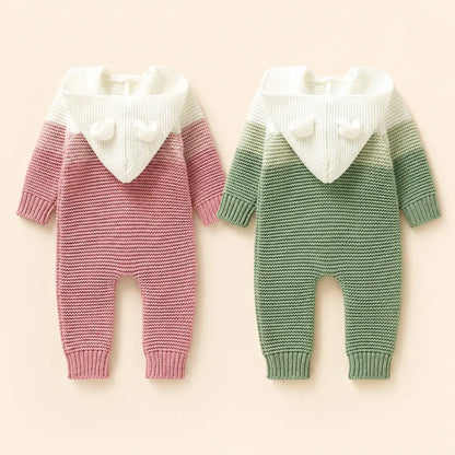 Willow Overall – Baby Strickoverall mit Kapuze