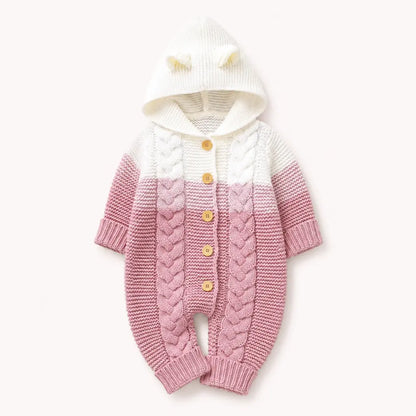 Willow Overall – Baby Strickoverall mit Kapuze