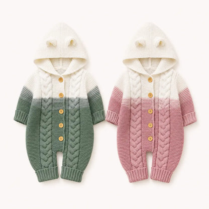 Willow Overall – Baby Strickoverall mit Kapuze